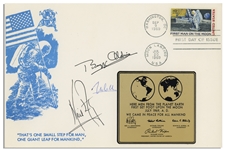 Apollo 11 First Day Cover Boldly Signed by Neil Armstrong, Buzz Aldrin and Michael Collins -- Large Cover Measures 9'' x 6''